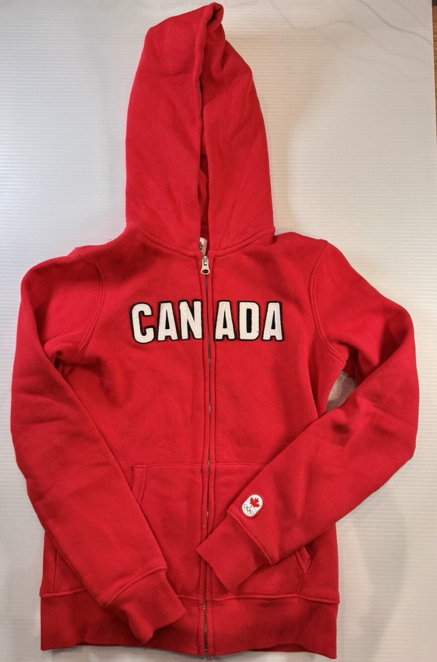 Hudson's Bay Team Canada Olympic Hoodie Girls 10/12 Red Full Zip 2010 Vancouver